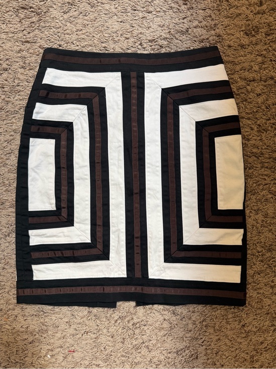 White House Black Market Dresses & Skirts - White House Black Market- (8)Black, White & Brown Geometric Pencil Skirt